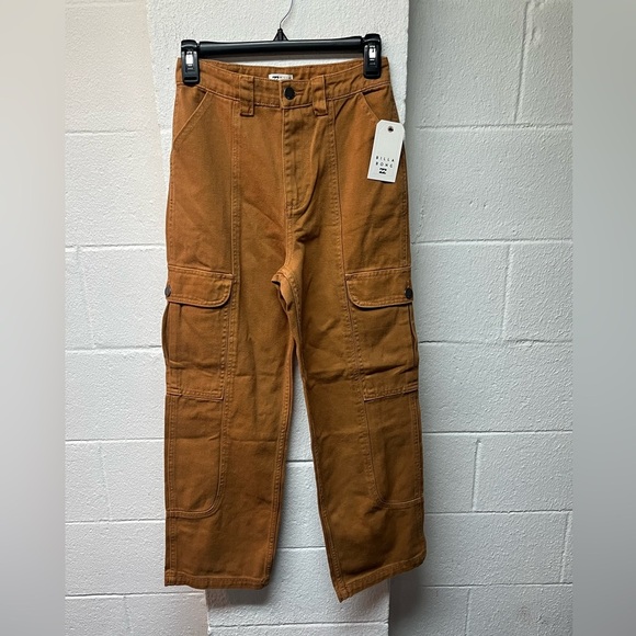 Billabong Pants - Billabong Brown Cargo Pants with Utility Design